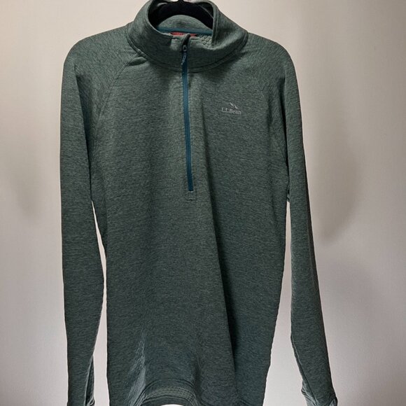 L.L.Bean Men's Quarter-Zip Pullover Top Green Heather Tall M TALL - Picture 1 of 4